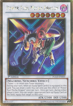 Power Tool Mecha Dragon [PGLD-EN005] Gold Secret Rare | Good Games Adelaide SA
