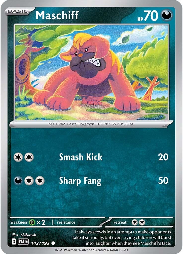 Maschiff (142/193) [Scarlet & Violet: Paldea Evolved] | Good Games Adelaide SA