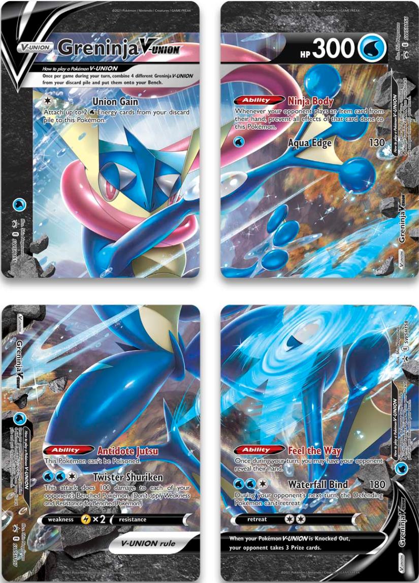 Greninja V-Union (Set of 4) [Sword & Shield: Black Star Promos] | Good Games Adelaide SA