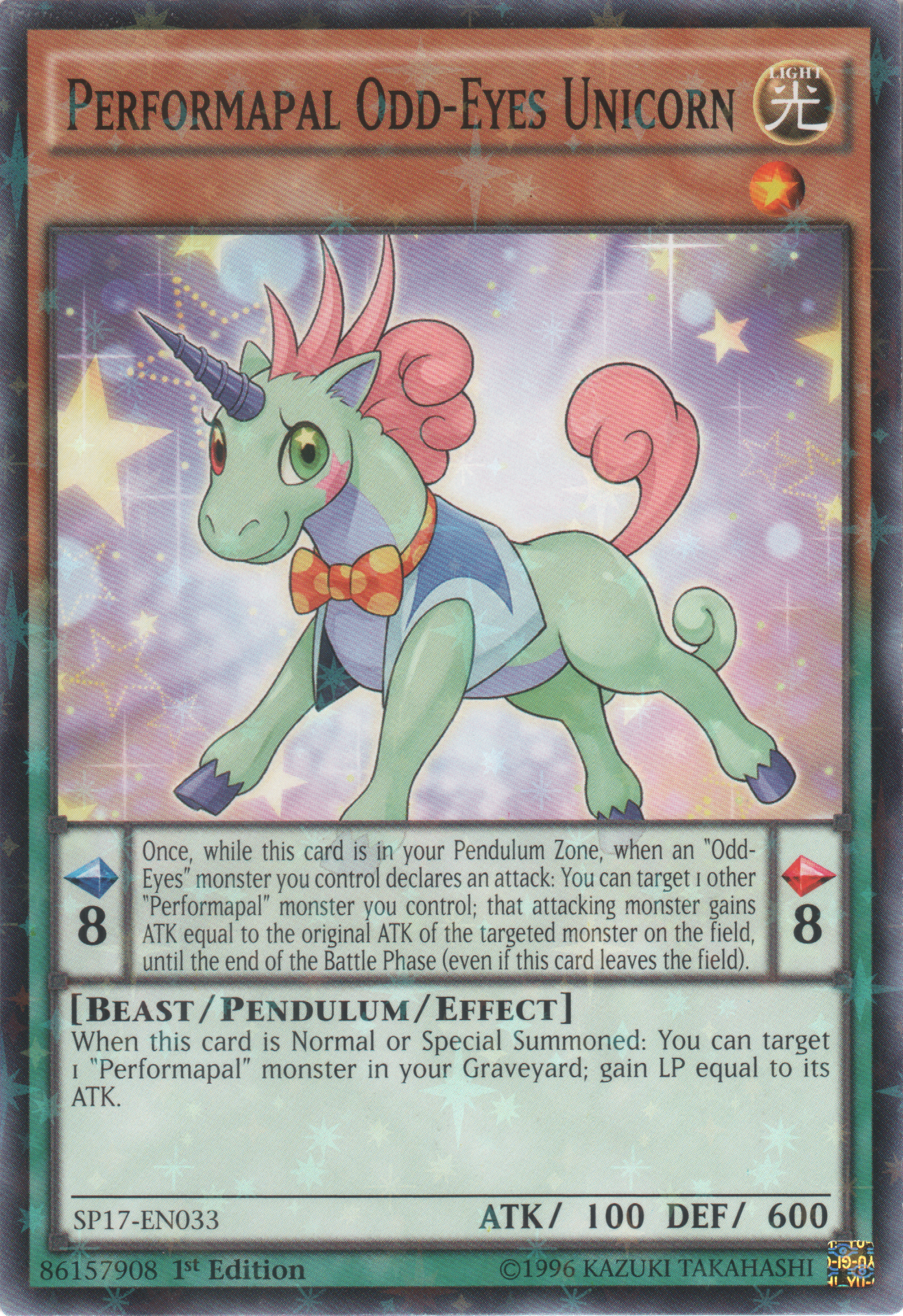 Performapal Odd-Eyes Unicorn [SP17-EN033] Starfoil Rare | Good Games Adelaide SA