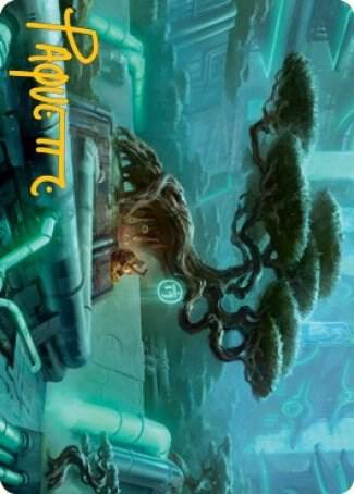 Forest 292 Art Card Gold Stamped Signature 44 (Art Series: Kamigawa: Neon Dynasty)  | Good Games Adelaide SA