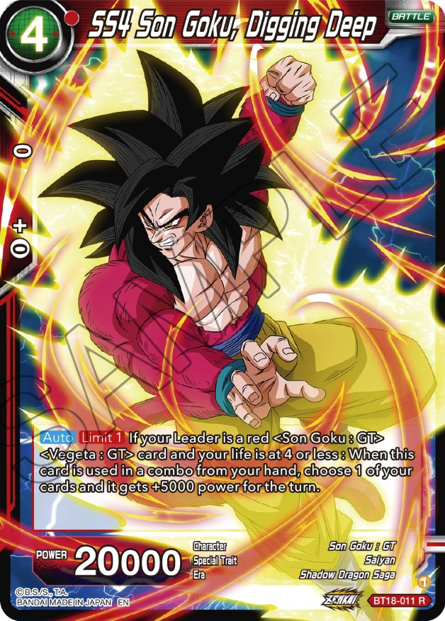 SS4 Son Goku, Digging Deep (BT18-011) [Dawn of the Z-Legends] | Good Games Adelaide SA