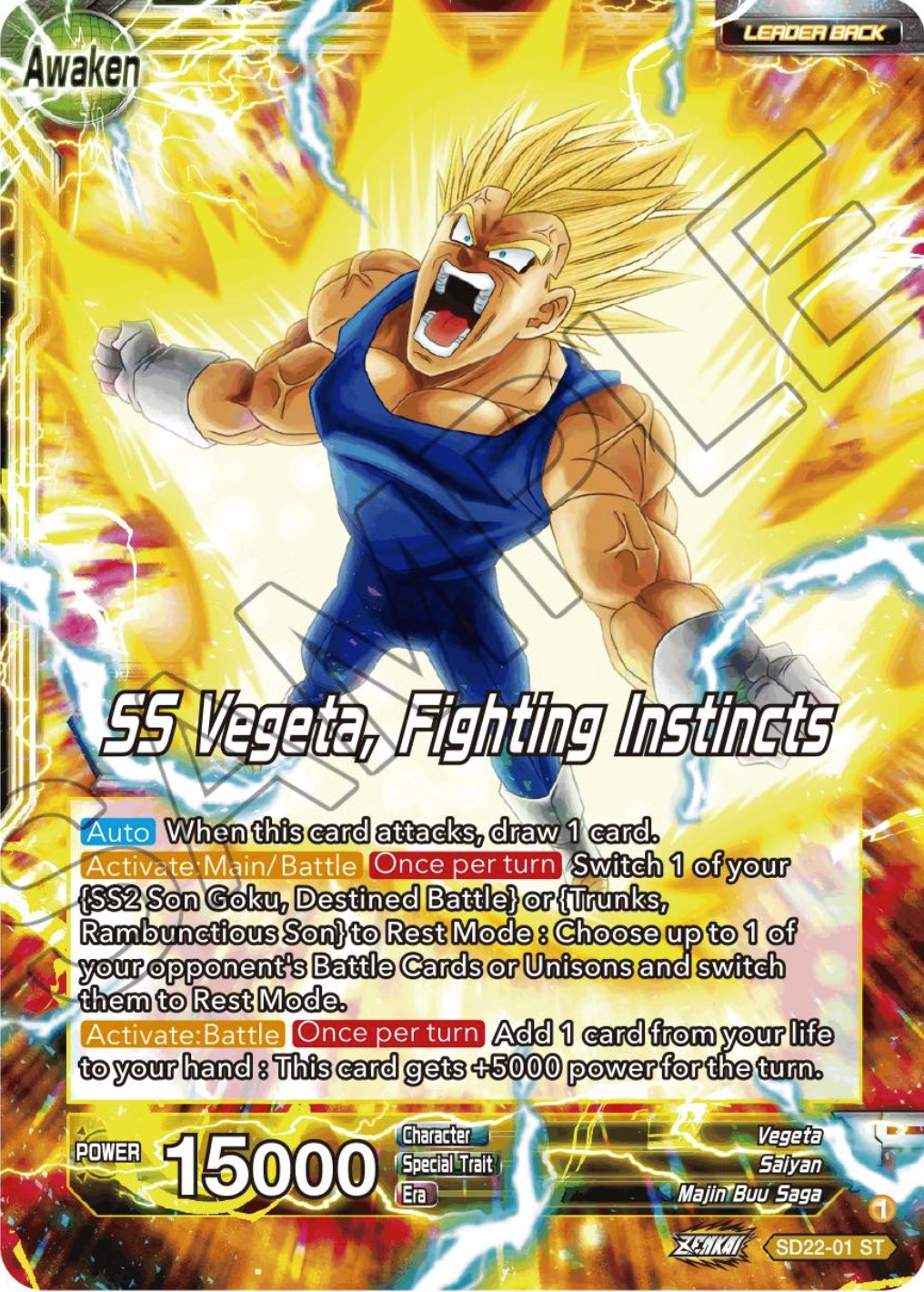 Vegeta // SS Vegeta, Fighting Instincts (Starter Deck Exclusive) (SD22-01) [Power Absorbed] | Good Games Adelaide SA