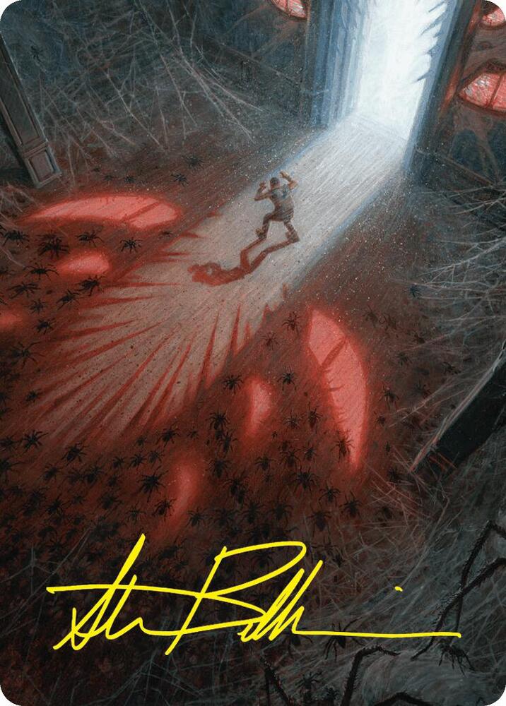 Fear My Authority Art Card Gold Stamped Signature 49 (Art Series: Duskmourn: House of Horror)  | Good Games Adelaide SA