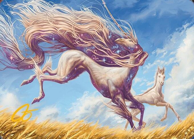 Nyxborn Unicorn Art Card Gold Stamped Signature 1 (Art Series: Modern Horizons 3)  | Good Games Adelaide SA