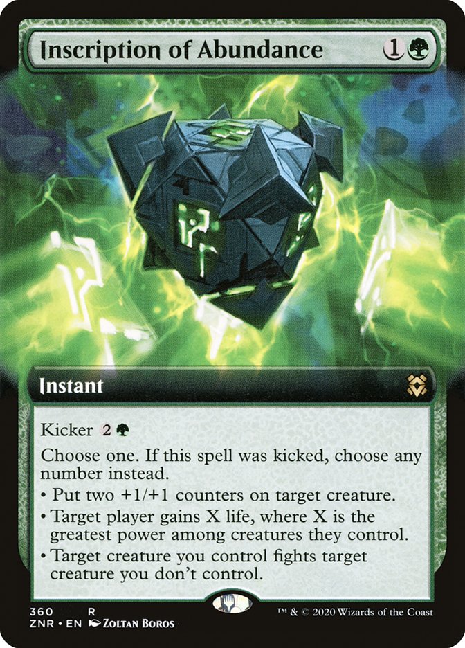 Inscription of Abundance (Extended Art) [Zendikar Rising] | Good Games Adelaide SA