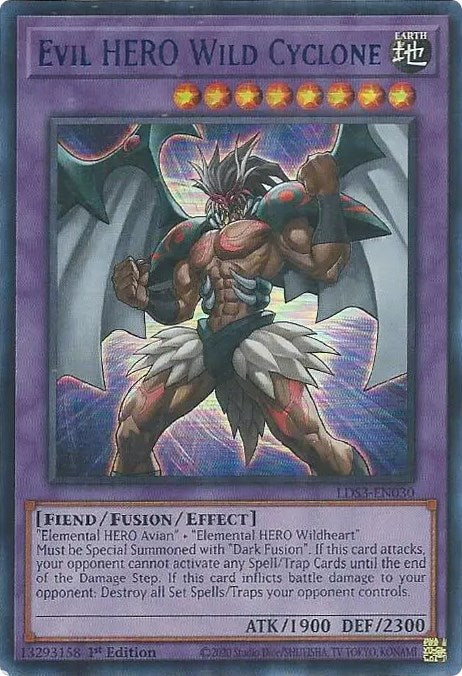 Evil HERO Wild Cyclone (Blue) [LDS3-EN030] Ultra Rare | Good Games Adelaide SA