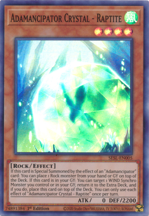 Adamancipator Crystal - Raptite [SESL-EN005] Super Rare | Good Games Adelaide SA