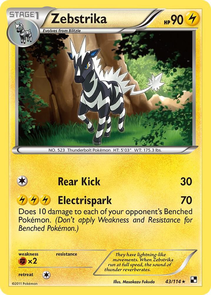 Zebstrika 43/114 (Black and White)  - Reverse Holofoil | Good Games Adelaide SA