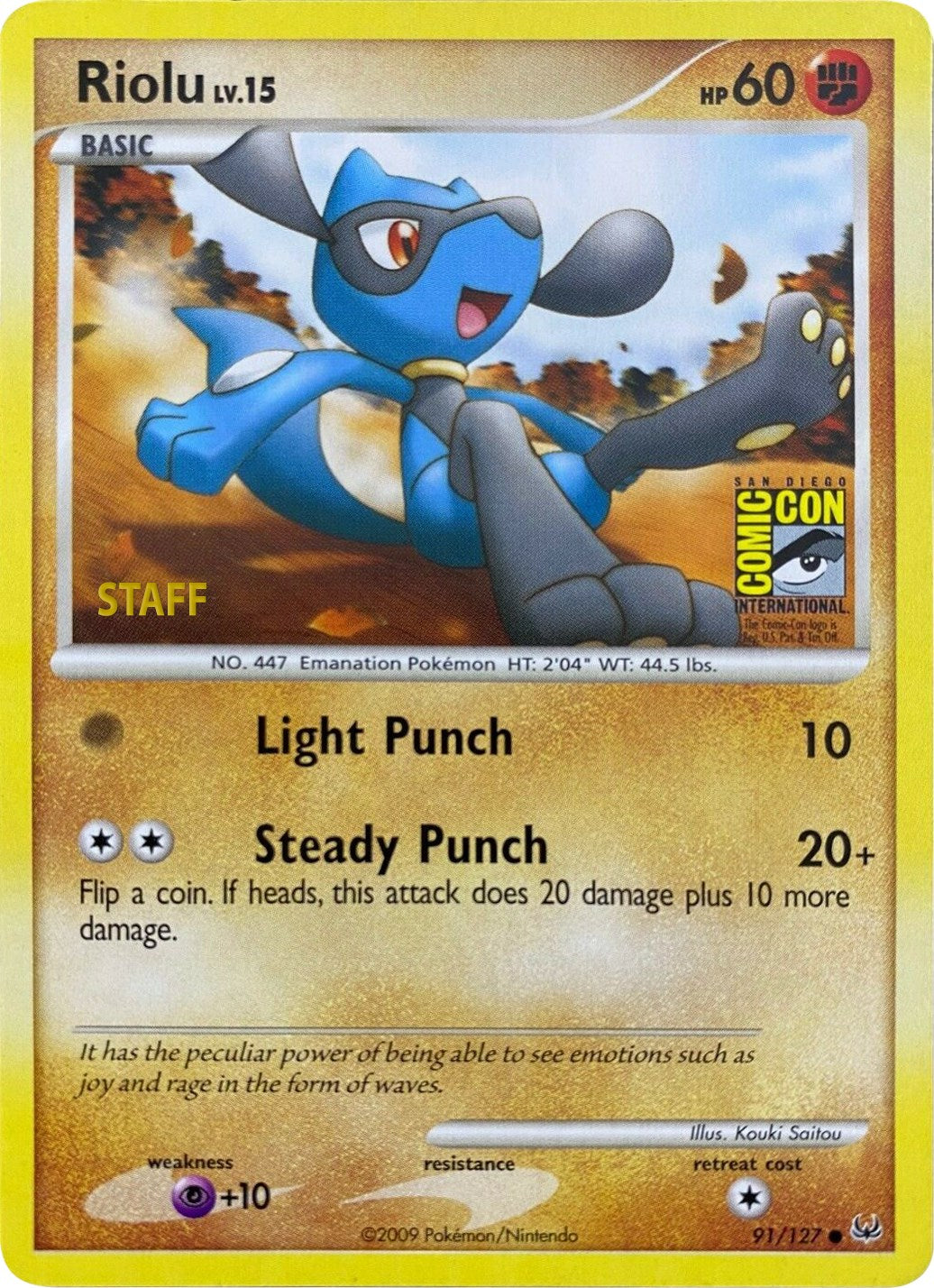 Riolu (91/127) (SDCC 2009) (Staff) [Platinum: Base Set] | Good Games Adelaide SA