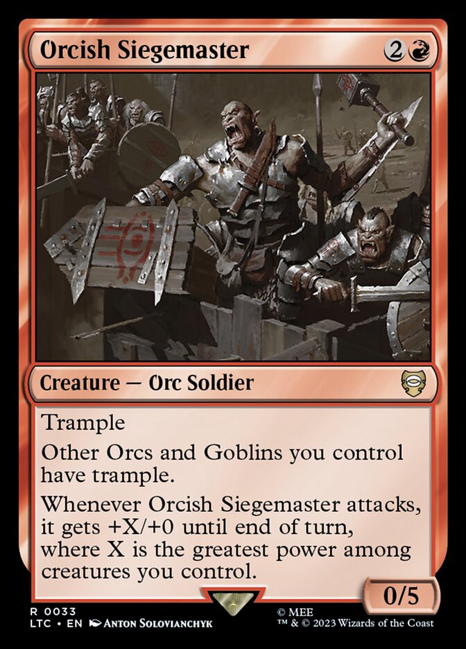 Orcish Siegemaster 33 (Commander: The Lord of the Rings: Tales of Middle-earth)  | Good Games Adelaide SA