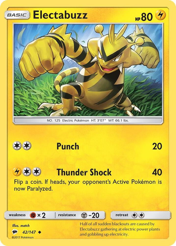 Electabuzz 42/147 (SM - Burning Shadows)  | Good Games Adelaide SA