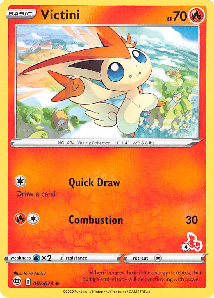 Victini (007/073) (Cinderace Stamp #4) [Battle Academy 2022] | Good Games Adelaide SA