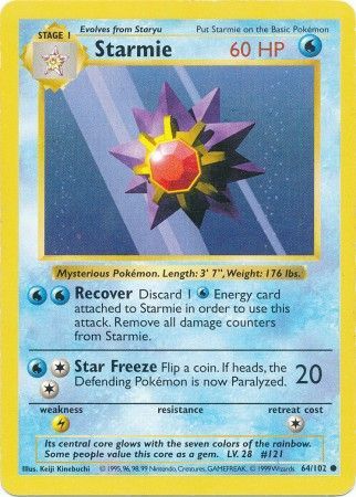 Starmie (64/102) [Base Set Shadowless Unlimited] | Good Games Adelaide SA