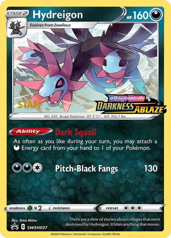 Hydreigon Prerelease Staff SWSH037 (SWSH: Sword & Shield Promo Cards)  - Holofoil | Good Games Adelaide SA
