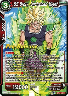 SS Broly, Unchained Might (BT13-025) [Supreme Rivalry Prerelease Promos] | Good Games Adelaide SA
