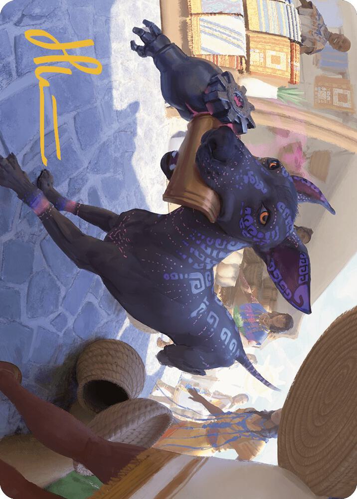 Mischievous Pup Art Card Gold Stamped Signature 3 (Art Series: The Lost Caverns of Ixalan)  | Good Games Adelaide SA