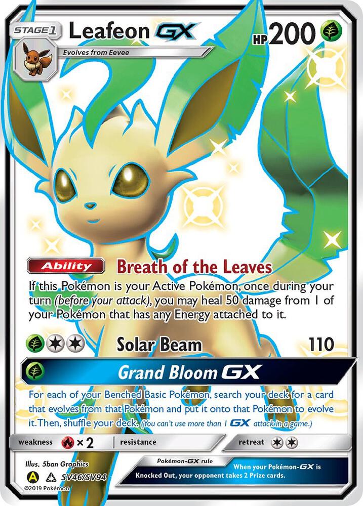 Leafeon GX SV46/SV94 (Hidden Fates: Shiny Vault)  - Holofoil | Good Games Adelaide SA