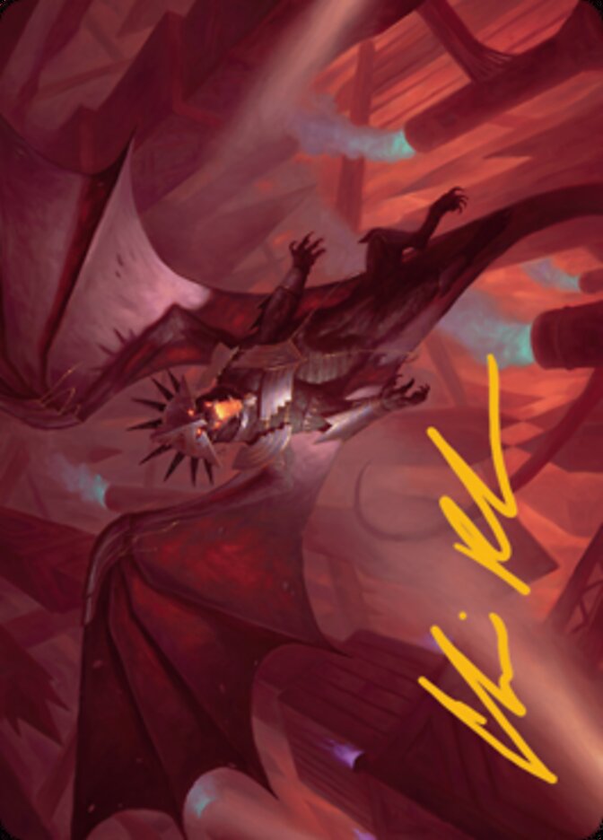 Ziatora, the Incinerator Art Card (Gold-Stamped Signature) [Streets of New Capenna Art Series] | Good Games Adelaide SA