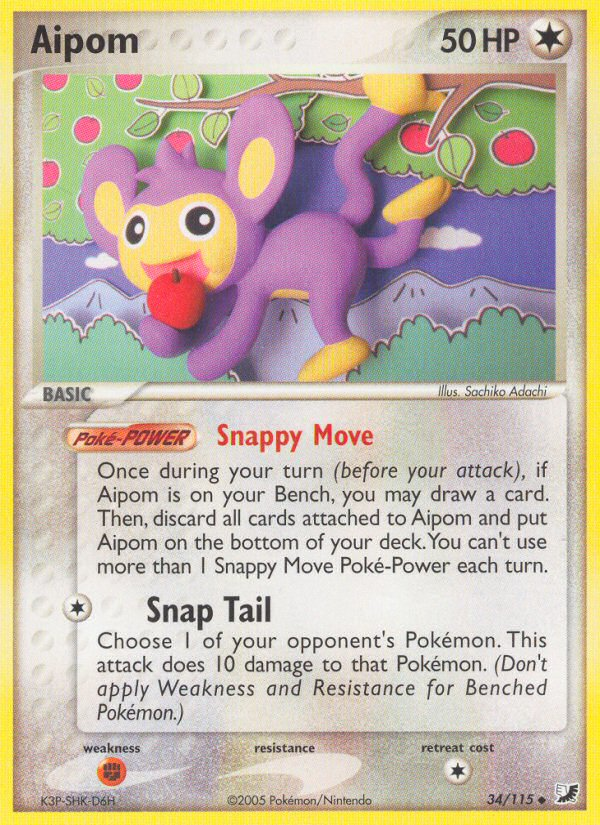 Aipom (34/115) [EX: Unseen Forces] | Good Games Adelaide SA