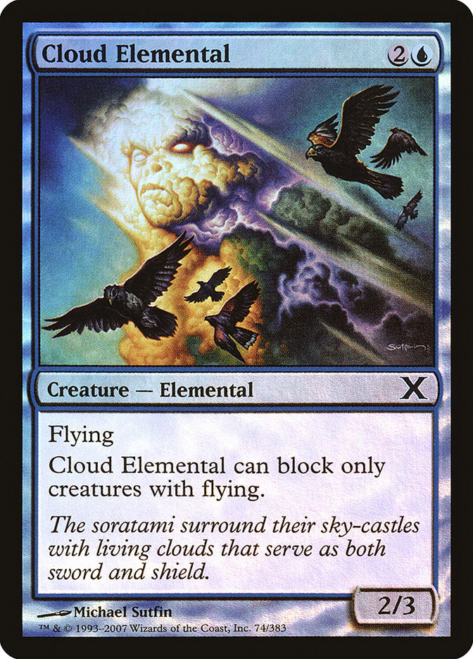 Cloud Elemental (Premium Foil) [Tenth Edition] | Good Games Adelaide SA