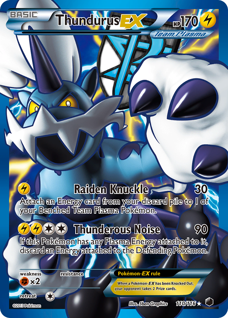 Thundurus EX (110/116) [Black & White: Plasma Freeze] | Good Games Adelaide SA