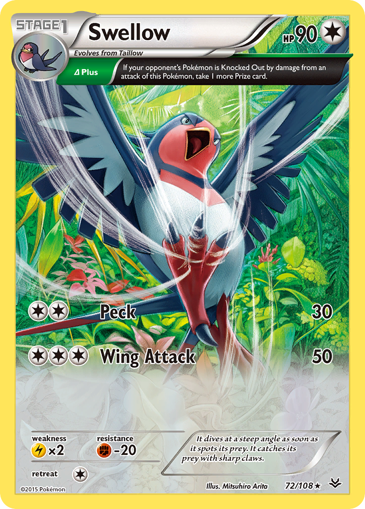Swellow (72/108) [XY: Roaring Skies] | Good Games Adelaide SA
