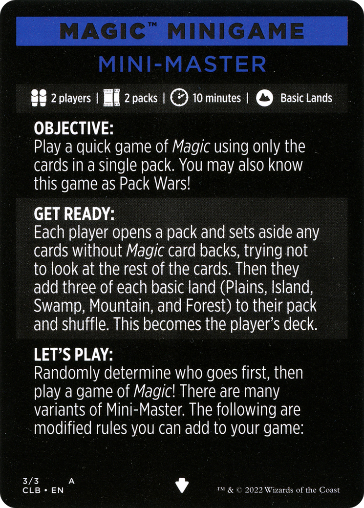 Mini-Master (Magic Minigame) [Commander Legends: Battle for Baldur's Gate Minigame] | Good Games Adelaide SA