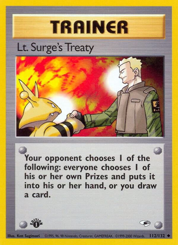 Lt. Surge's Treaty 112/132 (Gym Heroes)  - 1st Edition | Good Games Adelaide SA