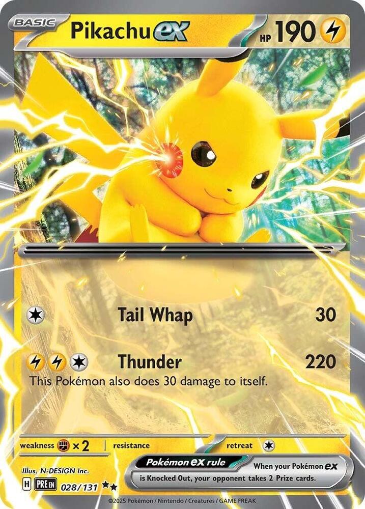 Pikachu ex 028 131 028/131 (SV: Prismatic Evolutions)  - Holofoil | Good Games Adelaide SA