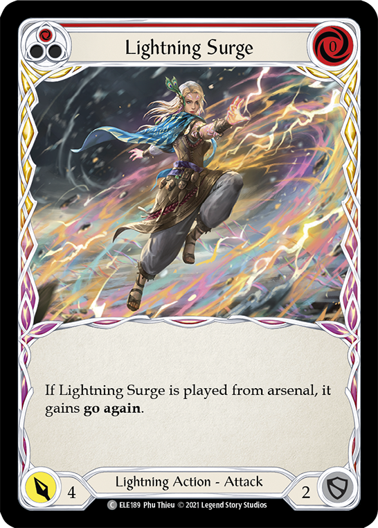 Lightning Surge (Red) [ELE189] (Tales of Aria)  1st Edition Rainbow Foil | Good Games Adelaide SA