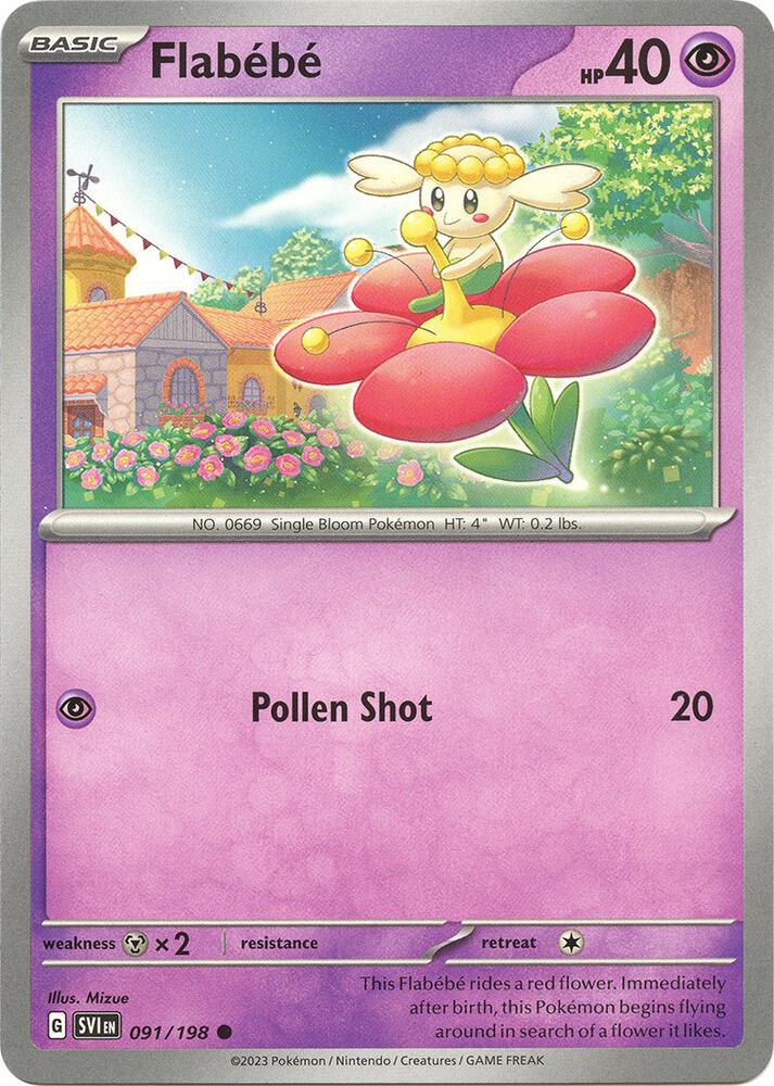 Flabebe 091/198 (SV01: Scarlet & Violet Base Set)  | Good Games Adelaide SA