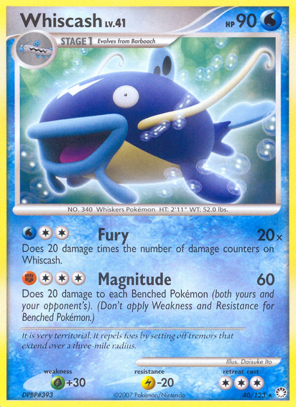 Whiscash (40/123) [Diamond & Pearl: Mysterious Treasures] | Good Games Adelaide SA