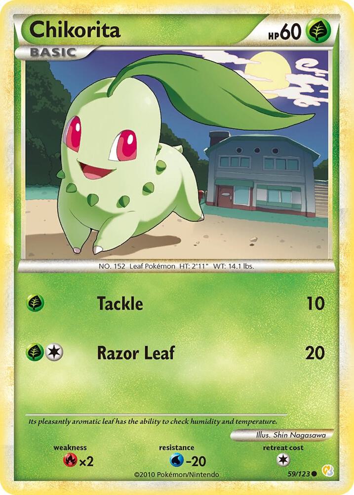 Chikorita 59/123 (HeartGold SoulSilver)  - Reverse Holofoil | Good Games Adelaide SA