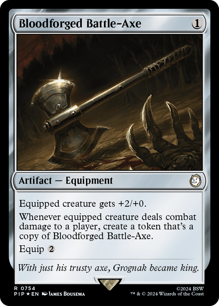 Bloodforged Battle-Axe (Surge Foil) [Fallout] | Good Games Adelaide SA