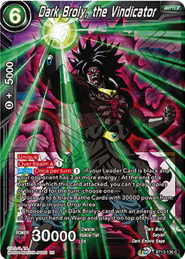 Dark Broly, the Vindicator (Common) [BT13-136] | Good Games Adelaide SA
