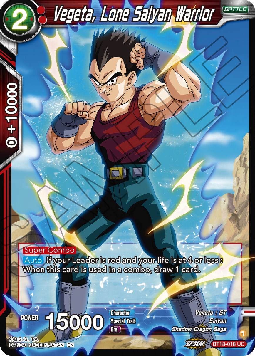 Vegeta, Lone Saiyan Warrior (BT18-018) [Dawn of the Z-Legends] | Good Games Adelaide SA
