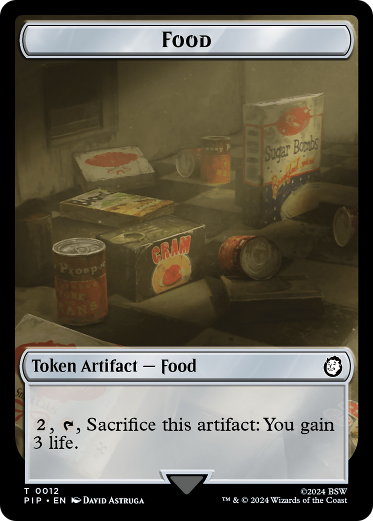 Warrior // Food (0012) Double-Sided Token [Fallout Tokens] | Good Games Adelaide SA