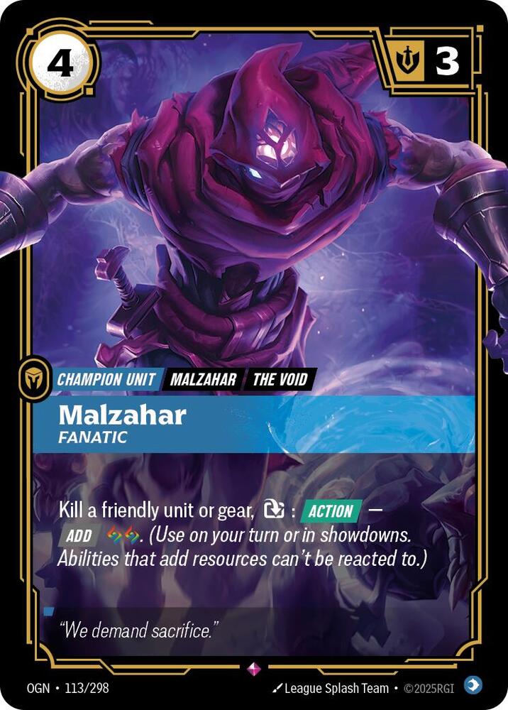 Malzahar - Fanatic 113/298 (Origins)  - Foil | Good Games Adelaide SA