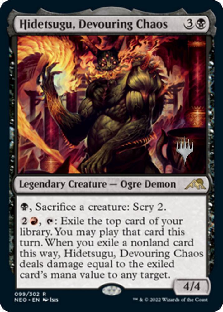 Hidetsugu Devouring Chaos 99 (Promo Pack: Kamigawa: Neon Dynasty)  - Foil | Good Games Adelaide SA