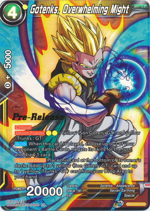 Gotenks, Overwhelming Might (BT10-111) [Rise of the Unison Warrior Prerelease Promos] | Good Games Adelaide SA