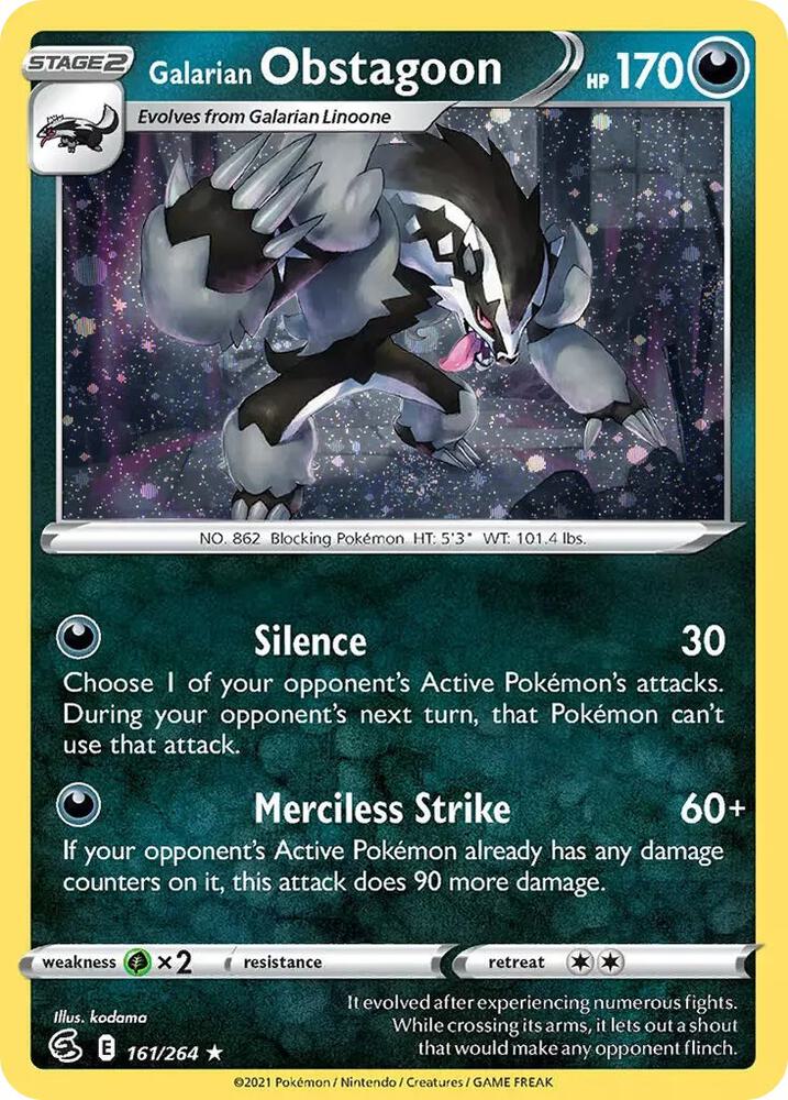 Galarian Obstagoon 161/264 (Miscellaneous Cards & Products)  - Cosmo Holofoil | Good Games Adelaide SA