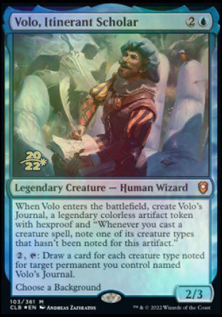 Volo, Itinerant Scholar [Commander Legends: Battle for Baldur's Gate Prerelease Promos] | Good Games Adelaide SA