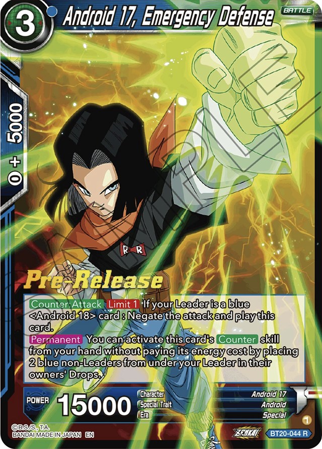 Android 17, Emergency Defense (BT20-044) [Power Absorbed Prerelease Promos] | Good Games Adelaide SA