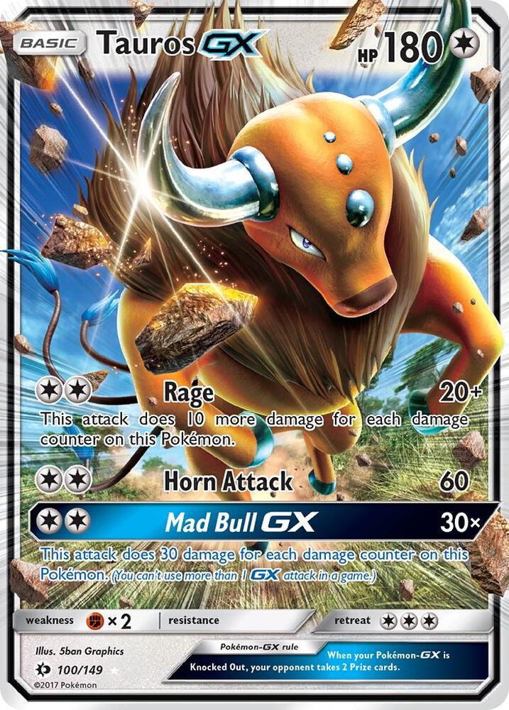 Tauros GX 100/149 (SM Base Set)  - Holofoil | Good Games Adelaide SA