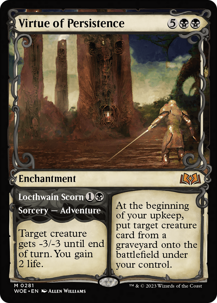 Virtue of Persistence // Locthwain Scorn (Showcase) [Wilds of Eldraine] | Good Games Adelaide SA