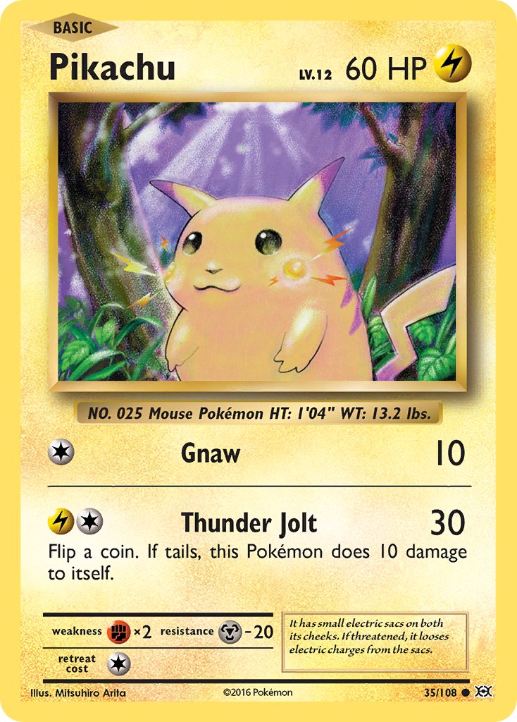 Pikachu (35/108) (Theme Deck Exclusive) (Cracked Ice Holo) [XY: Evolutions] | Good Games Adelaide SA