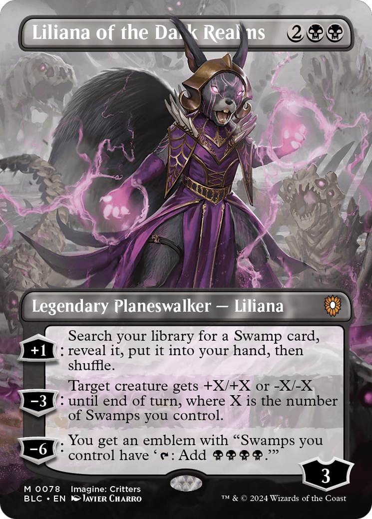 Liliana of the Dark Realms (Borderless) [Bloomburrow Commander] | Good Games Adelaide SA