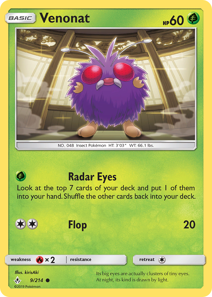 Venonat (9/214) [Sun & Moon: Unbroken Bonds] | Good Games Adelaide SA