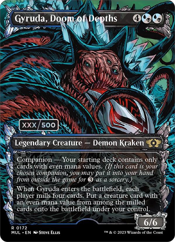 Gyruda, Doom of Depths Serialized 172 (March of the Machine: Multiverse Legends)  - Double Rainbow Foil | Good Games Adelaide SA